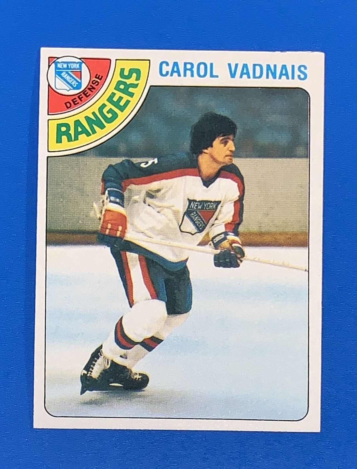 197879 Topps Carol Vadnais Hockey Card 85 New York Rangers Set Break