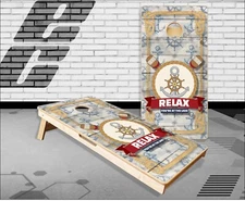 Nautical Lake House Wood Cornhole Boards Bean Bag Toss Game