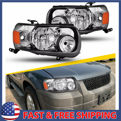 For 2005-2007 Ford Escape Headlights Headlamps Replacement Assembly LH RH Pair