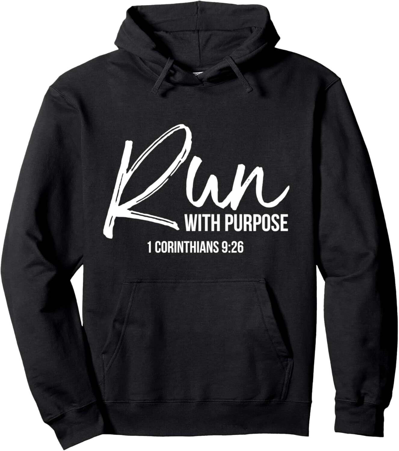 Christian Runner Gift Running Gear Run With Purpose Quote Pullover Hoodie