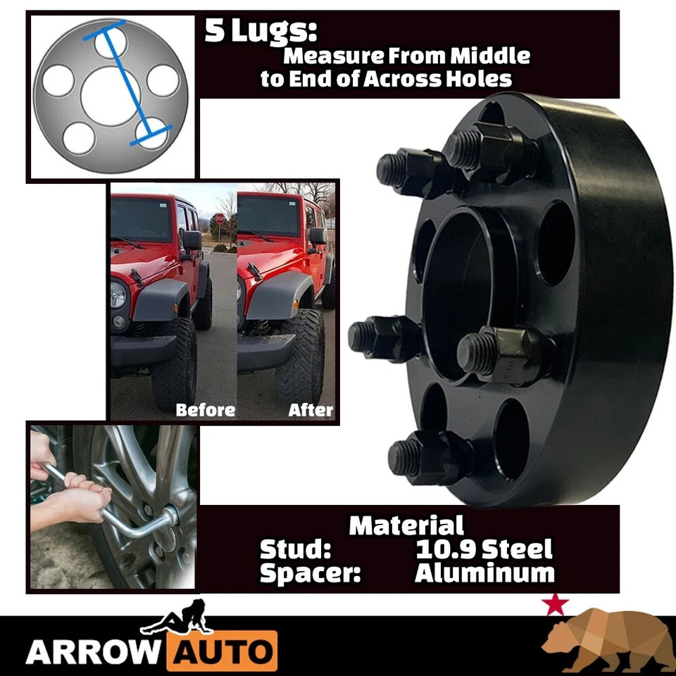 4x 1.5 英寸 5x4.5(115 毫米)轮毂中心车轮适配器间隔适用于英菲尼迪日产型号 — 第 2/4 张图片