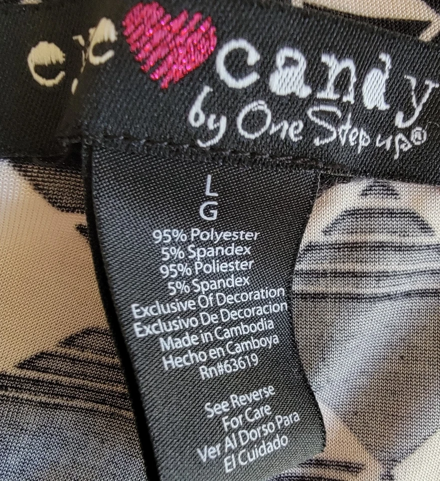 Eye Candy Womens Legging Pants Size L Large Black Brown Striped - Image 2 of 4