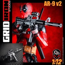 1:12 AR-9 w/sling For G.I. Joe Classified Marvel Legends 6” Weapons Gun GA106BK