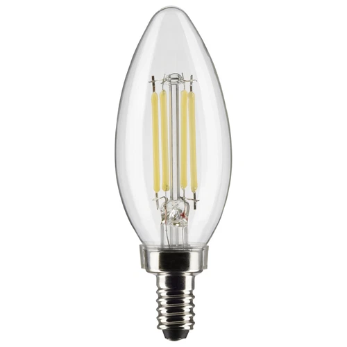 2 Pack Satco S21827 LED Filament 120V 5.5W =60W B11 Candelabra E12 Clear 2700K - Picture 2 of 7