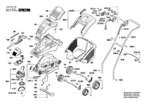 Bosch spare parts for ROTAK 43 lawnmowers - Picture 1 of 45