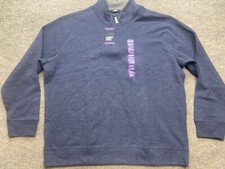 Lands End Sweater Men's Size XXL Blue 1/4 Zip Pullover NWT