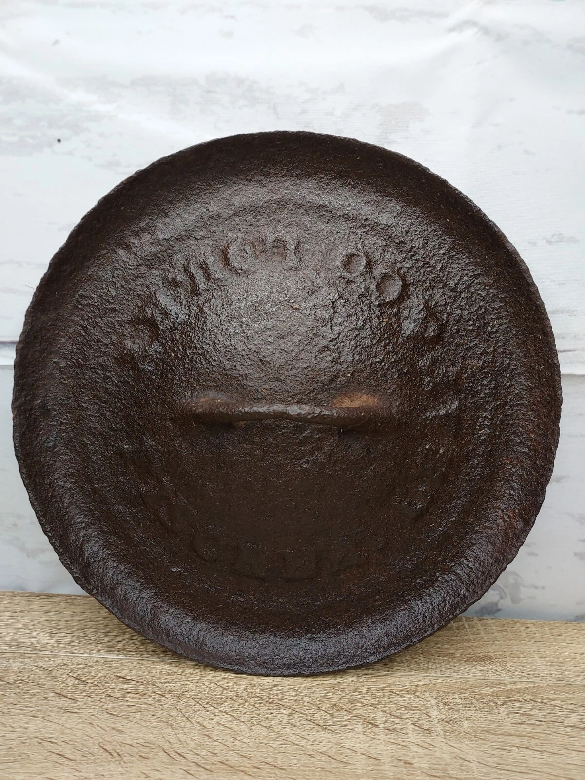 Antique Fischer Leaf Co Cast Iron Dutch Oven Pot Lid ONLY Louisville KY