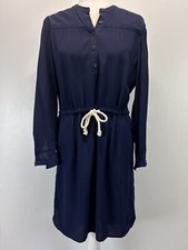 J. Crew Factory Shirt Dress Rope Tie Waist Navy casual