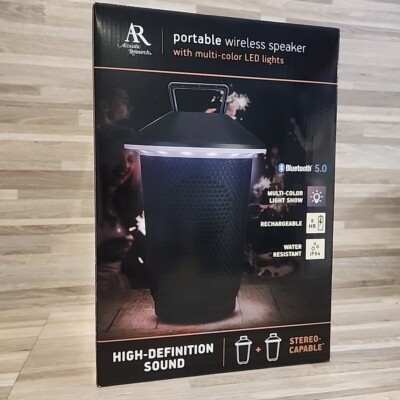 Acoustic Research Outdoor Wireless Speaker AWS11 Bluetooth 5.0 15W LED Free Ship