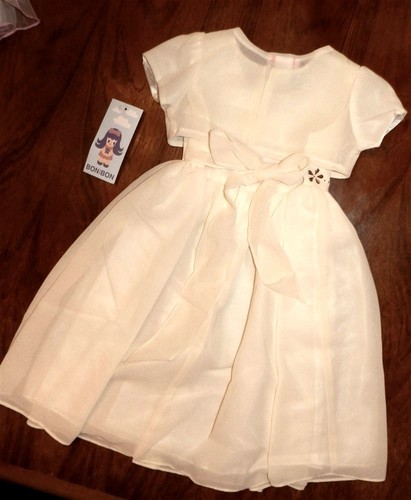 Dress Set Cream Flower Girl Party Church Girl size 2 years New - Picture 4 of 6