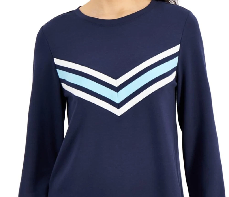 Precio de venta sugerido por el fabricante $40 Id Ideology Top Chevron activo para mujer azul marino talla XL DEFECTO Foto 2 de 4