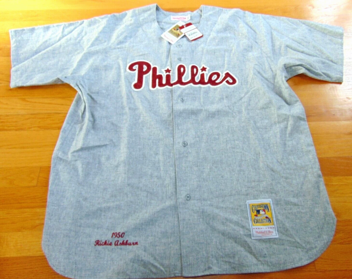 MITCHELL & NESS MLB 1950 PHILADELPHIA PHILLIES RICHIE ASHBURN AUTH JERSEY  56 3XL