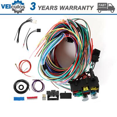 1 Set Gearhead Universal Extra long Wires 12 Circuit 10 fuses Wiring Harness Kit
