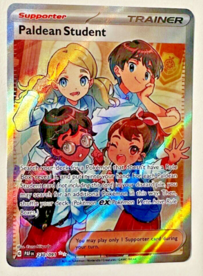 Pokmon TCG Paldean Fates Paldean Student Trainer 230/091 Secret Rare
