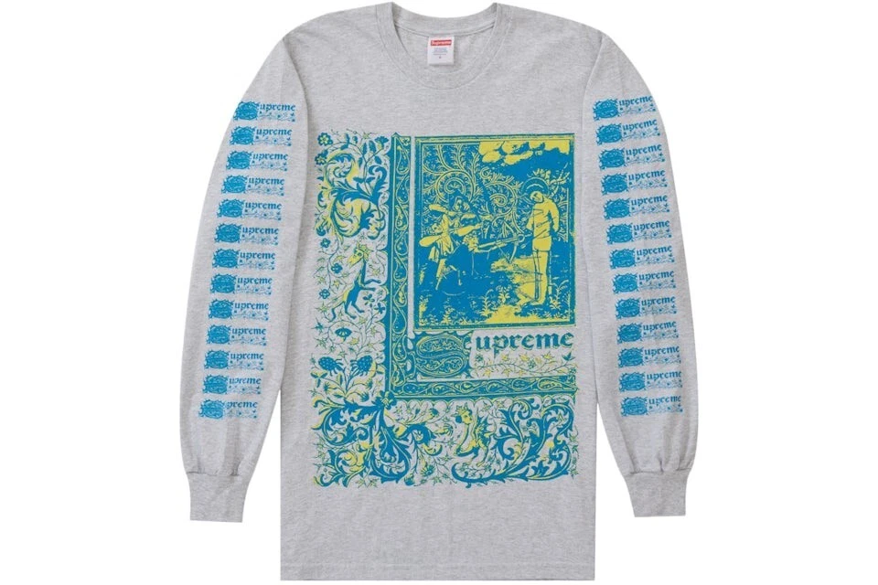 Tee shirt Supreme Saint Sebastian L/S taille XL gris cendre SS24 2024 neuf DS