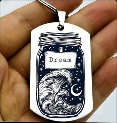 Ocean Wave Moon Start Jar Hot Art Keychain