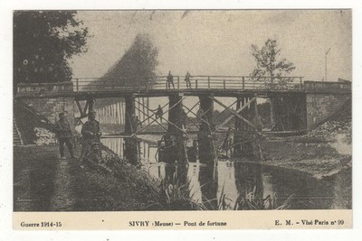 CPA 55 - SIVRY: GLÜCKSBRÜCKE (MAAS) SCHÖNE REPRODUKTION MIT TEXT AUF DER RÜCKSEITE