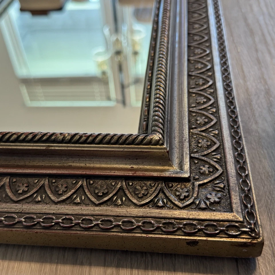 (ORIGINAL) HECHO A MANO Espejo Madera The Bombay Company 24.5x 14.5 Acento Foto 4 de 4