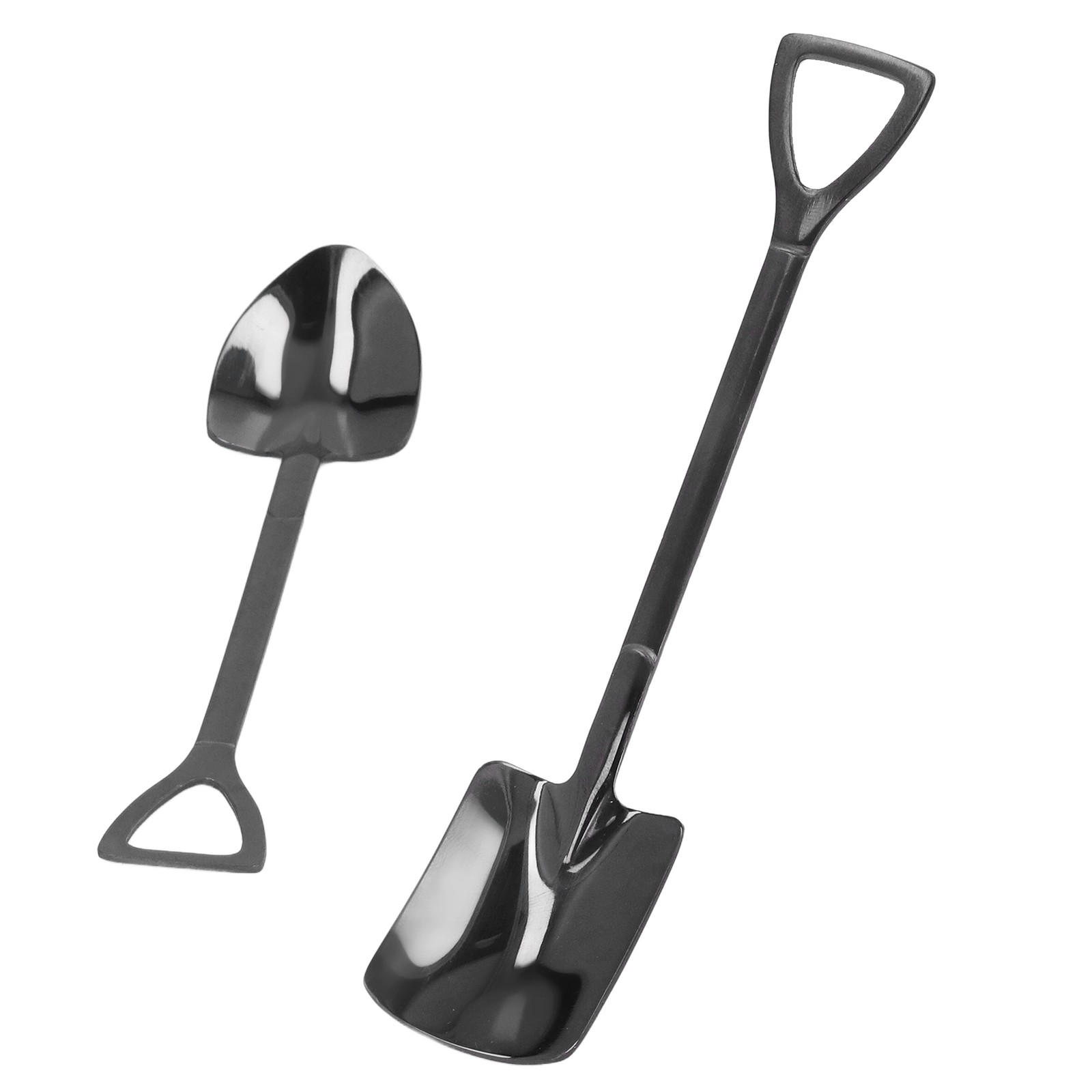 2Pcs Shovel Spoons Stainless Steel Sturdy Durable Anticorrosion Glossy Ergonomic