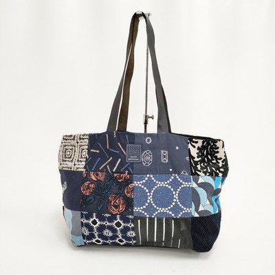 ミナペルホネン piece bag mina perhonen piece bag pi0001 patchwork Tote Bag Navy 5-0210G