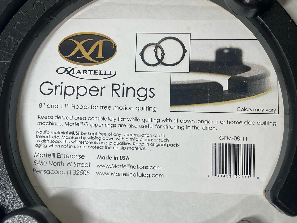 Free Motion Quilting Sewing & Embroidery Hoops & Gripper Rings 8 & 11 Inch - Image 3 of 4