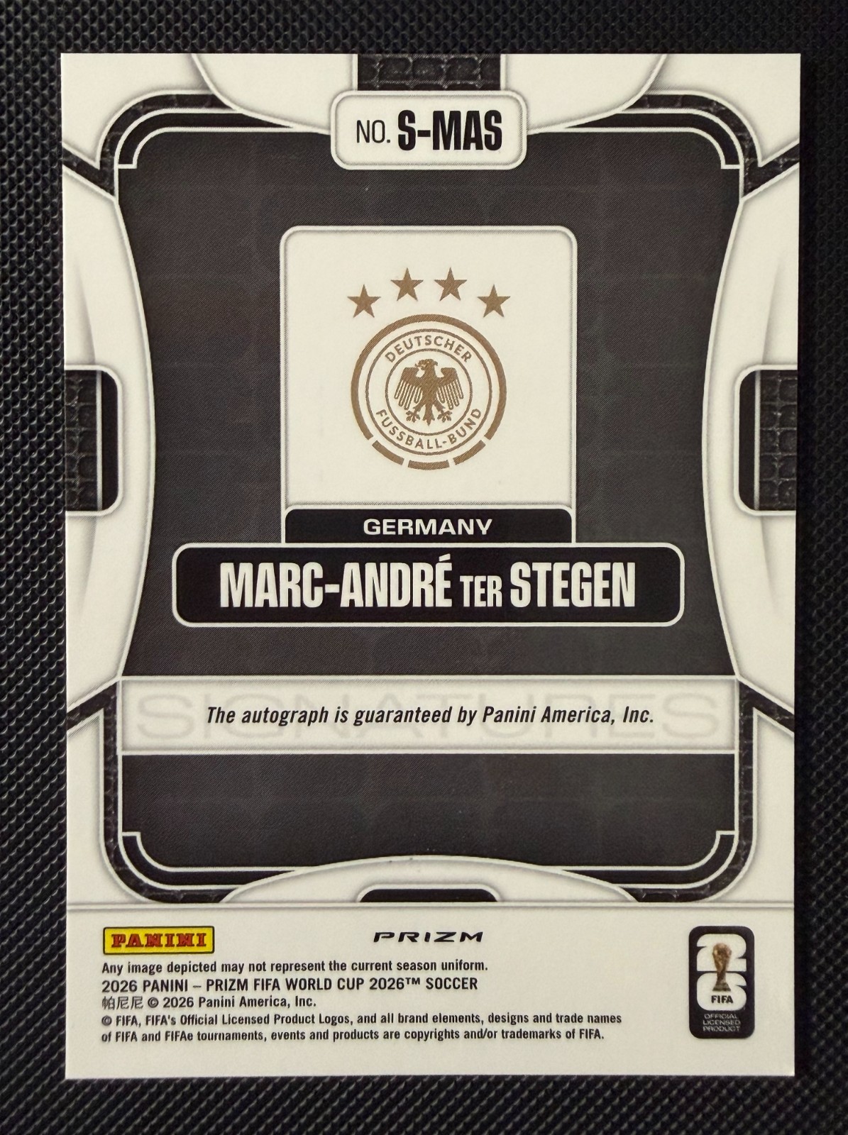 2026 Panini Prizm FIFA World Cup Marc-Andre ter Stegen Rainbow Prizm Auto German view 2