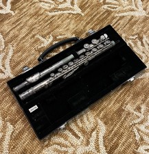 Yamaha 221 Silver-Plated Flute w/ Hard Case Made In Japan. Untested Needs Clean