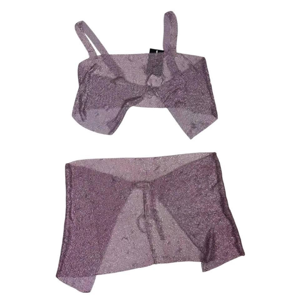 Conjunto de falda de malla metálica Serenity púrpura 3X de moda nueva con etiquetas Foto 2 de 4