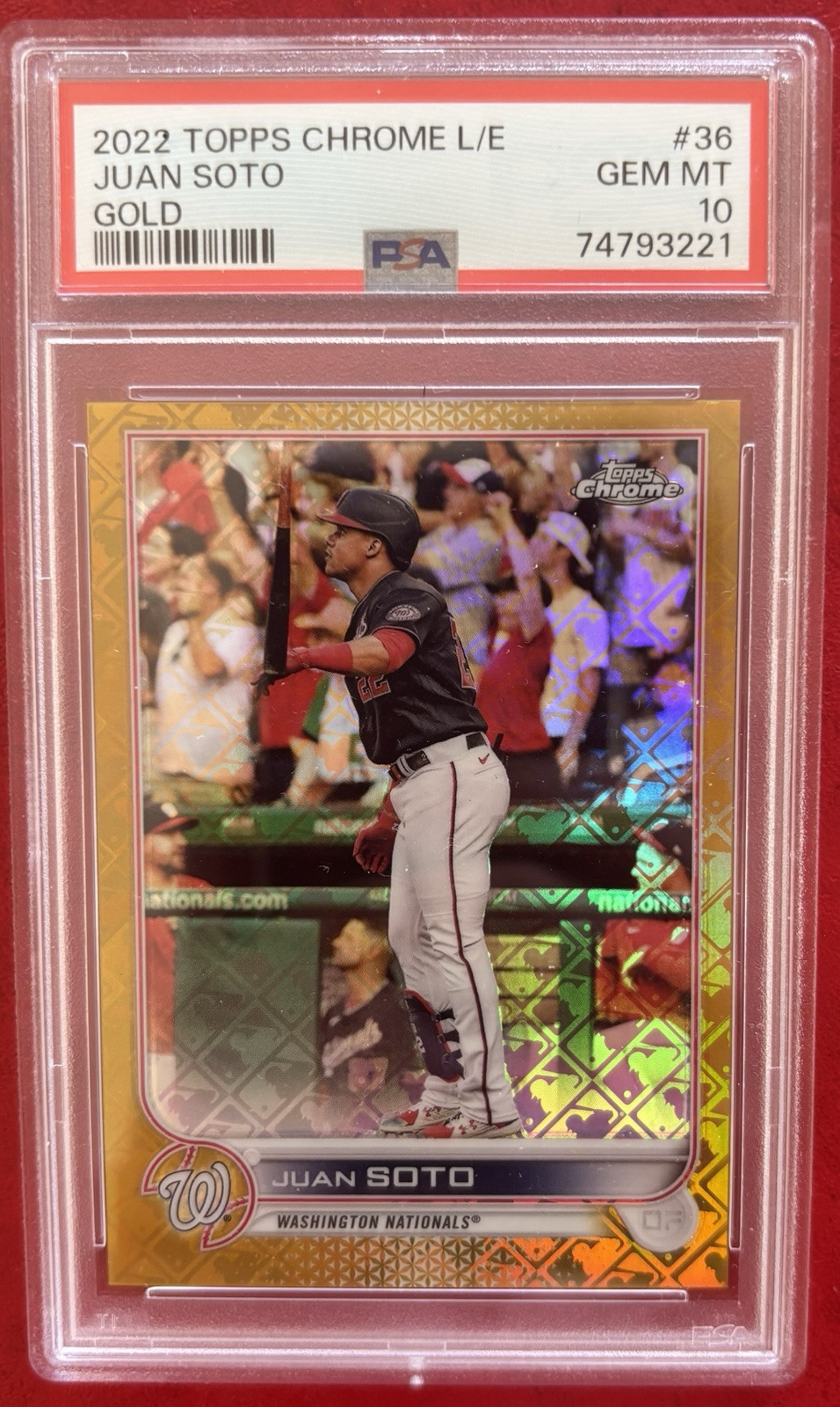 Juan Soto Topps Chrome Logofractor 2022 Gold /50