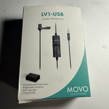 Movo Universal Lavalier Microphone for USB, Laptop, PC, Mac, Smartphone, Camera