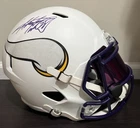 Adrian Peterson Signed Vikings Full Size Flat White Rep Helmet VISOR - Beckett