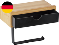 Wenko Toilettenpapierhalter Mod. Bambusa Mit Ablage Aus Bambus Und Schublade, In