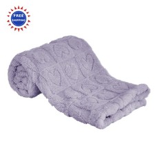 Fleece Baby Blanket Heart Checkered 30 x40 Purple Yurhap Ultra Soft Cozy Girls