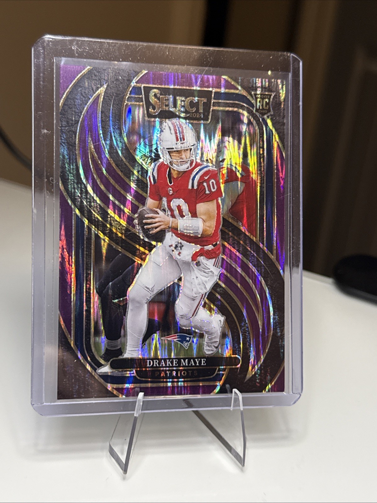 2024 Panini Select Premier Level Drake Maye #113 Purple Shock Prizm /360 RC 🔥