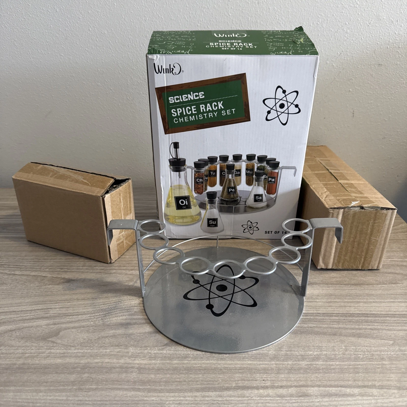 Science Spice Rack 14 Piece Set Chemistry Wink Complete New Open Box