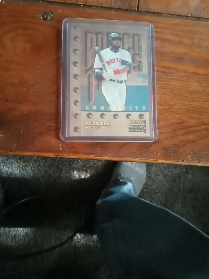 Tarjeta de béisbol de longevidad Mo Vaughn 1998 Leaf Rookies & Stars #138 #38/50 Super Ra Foto 4 de 4