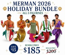PRE-ORDER Complete 2026 Holiday Gay Mermen 5 Piece Ornaments By: Gay Mermen