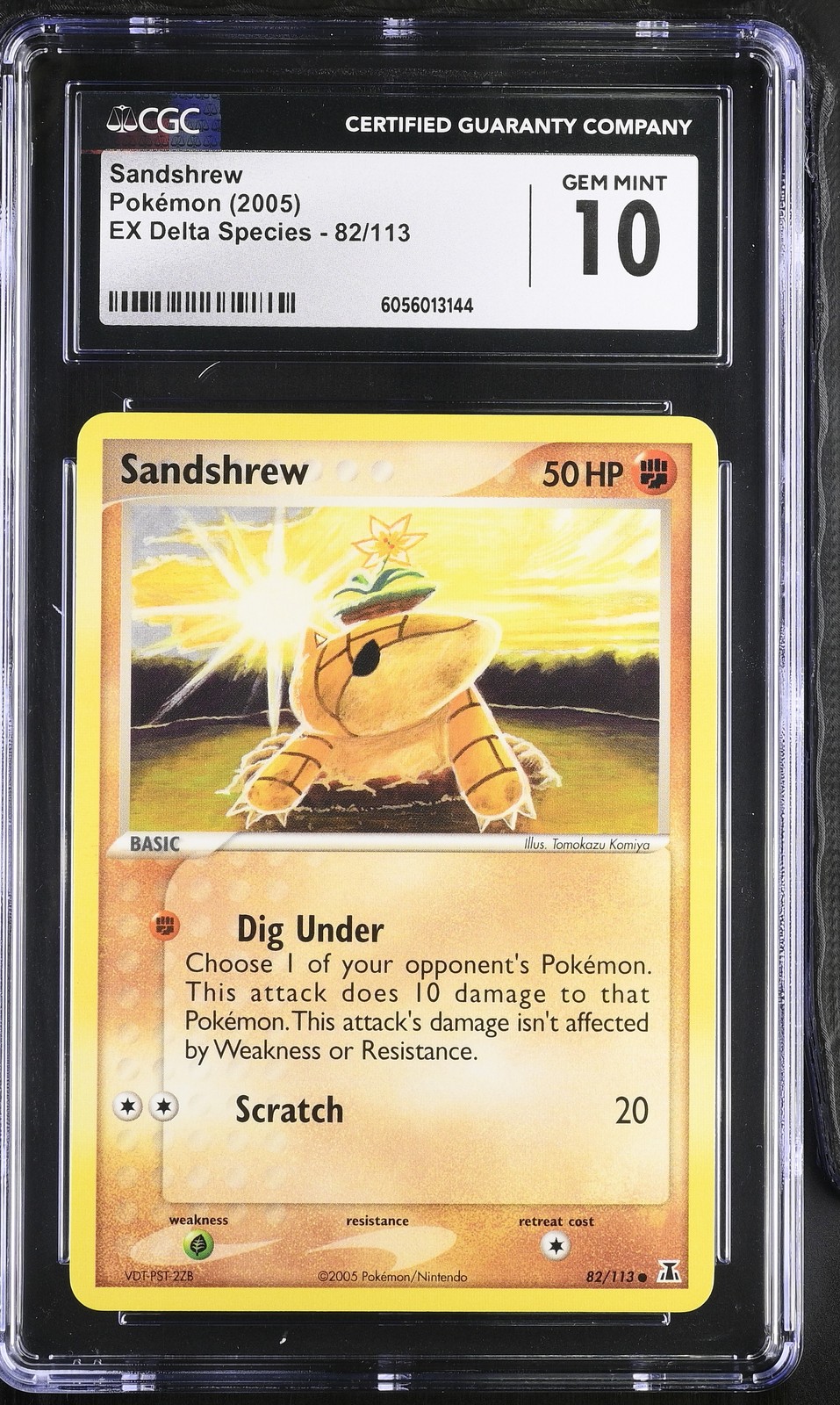 CGC 10 GEM MINT Sandshrew 2005 EX Delta Species 82/113 Pokemon Card psa