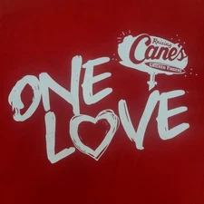 Raising Cane's Chicken Fingers One Love Crew Shirt Size LG. No Tag C/Pic