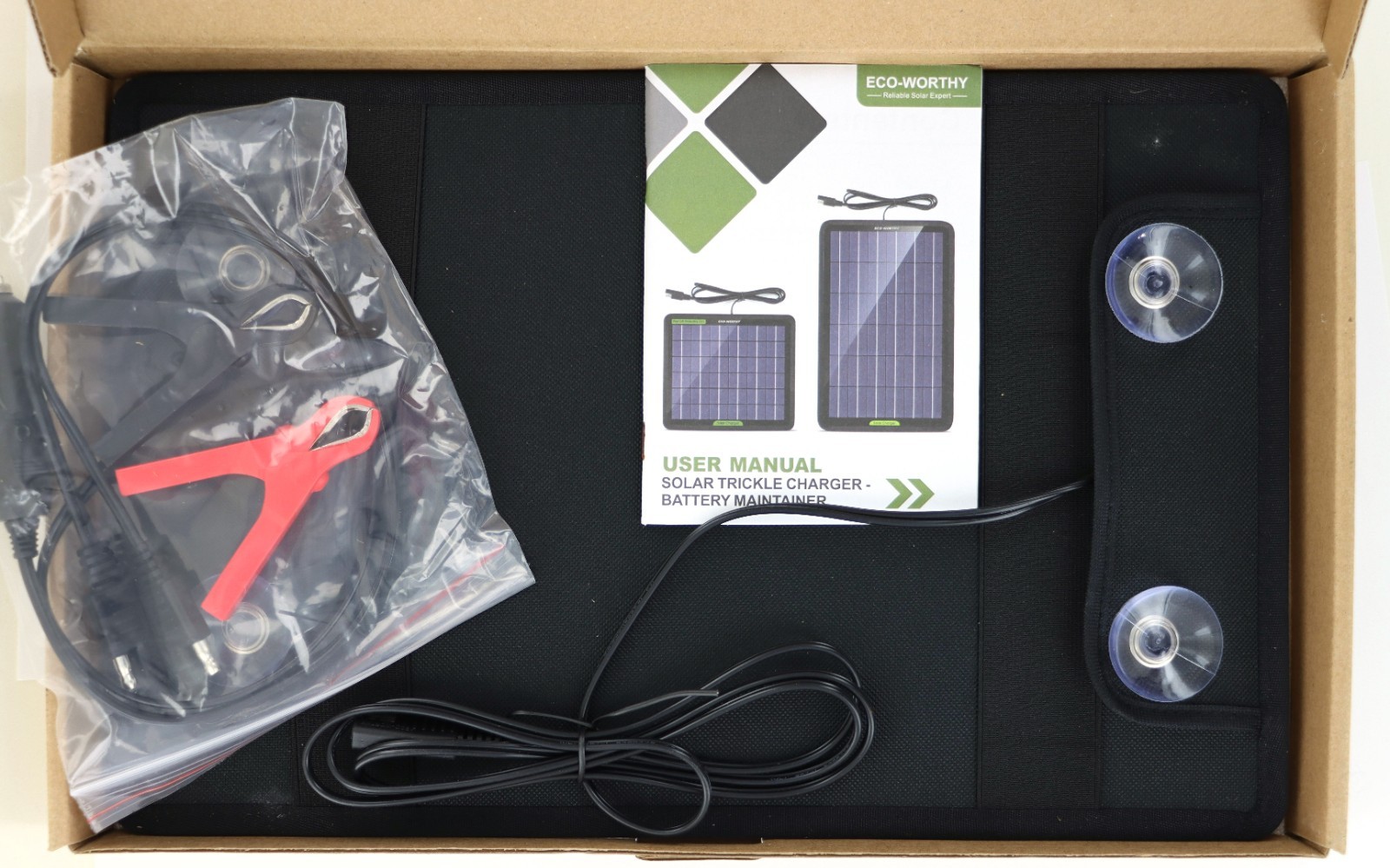 12V Portable Solar Panel Trickle Charger Kit¦  10W ¦ Car Van Battery Maintainer