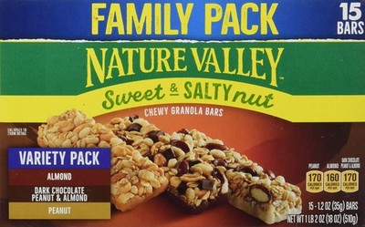 Sweet & Salty Nut Peanut Almond Dark Chocolate Granola Bars, 15 Ounce