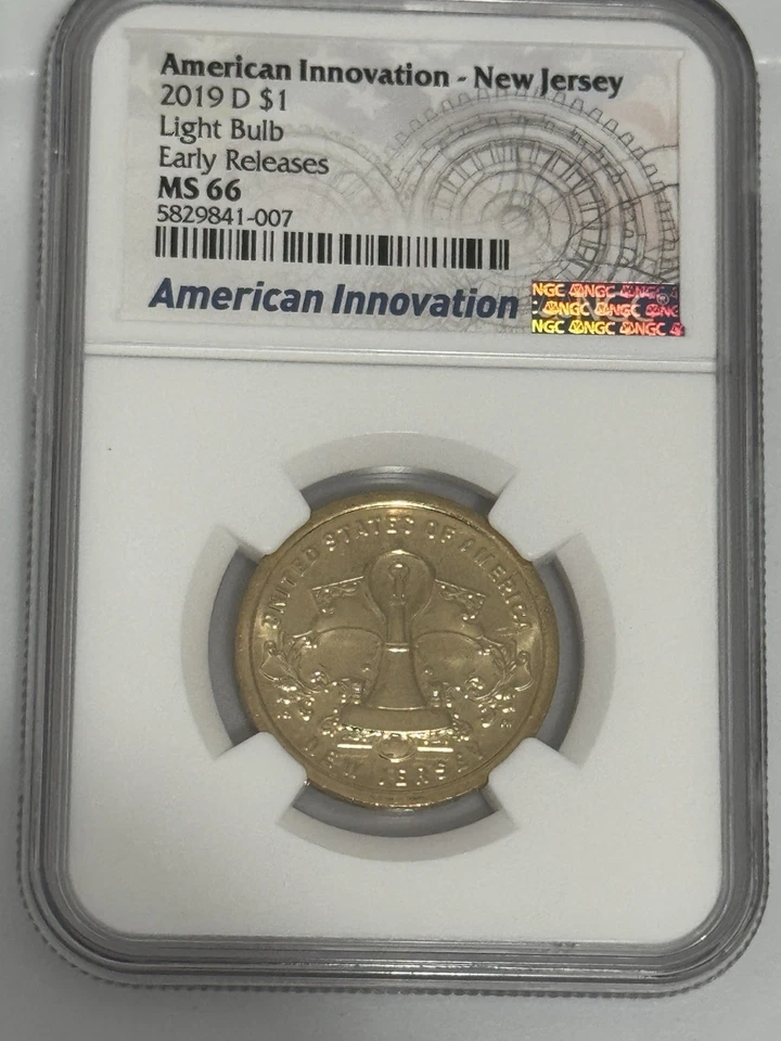 2019 D AMERICAN INNOVATION New Jersey NGC MS66 Early Release Light Bulb Lot of 5 - Image 2 of 4