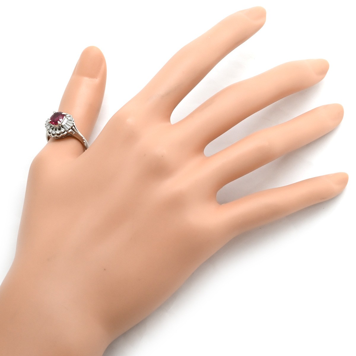 Ring ring Ruby da Earring Pt900 Ruby diamond Plat… - image 9