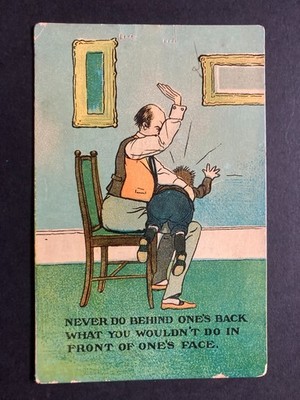 Junge wird versohlt Vintage Comic Postkarte J20