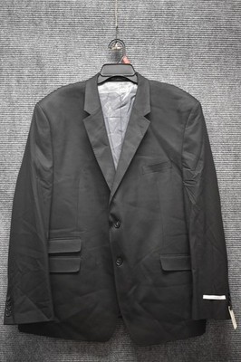 Perry Ellis Portfolio Black Dress Suit Jacket Shaker Black Shadow size 54R