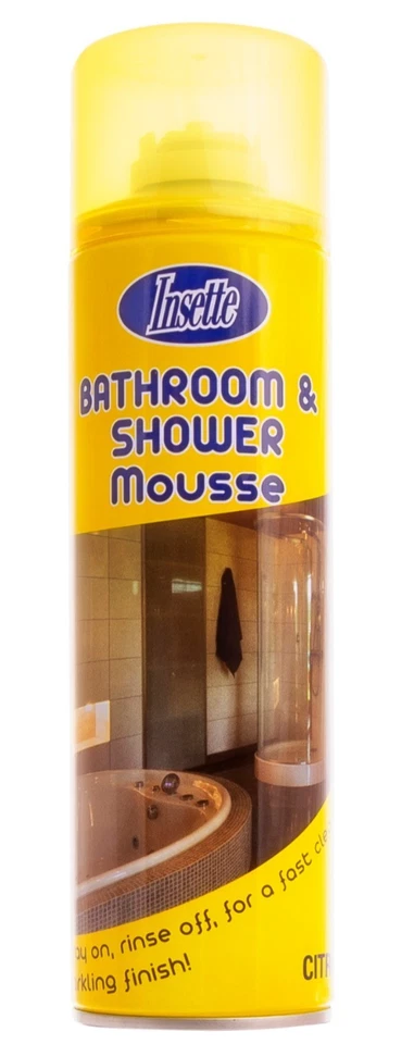 6 x INSETTE BATHROOM & SHOWER MOUSSE SPRAY 500ML FAST CLEAN SPARKLING FINISH NEW - Image 2 of 2