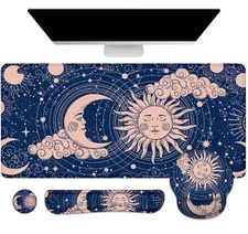 Mouse Pad with Wrist Rest Large Mouse Pad Ergonomic Gaming Desk Pad Keyboard ...