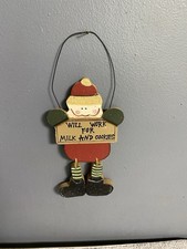 Vintage Handcrafted Santa Movable Legs Attatched With Twine Primitive Look