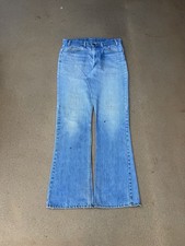 Vintage 80  s Levi  s 646 Orange Tab Bellbottom Flare Faded Denim Jeans Size 34x33
