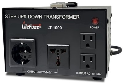 LiteFuze  1000 Watt Voltage Converter Transformer Step Up/Down LT-1000UD LT-1000